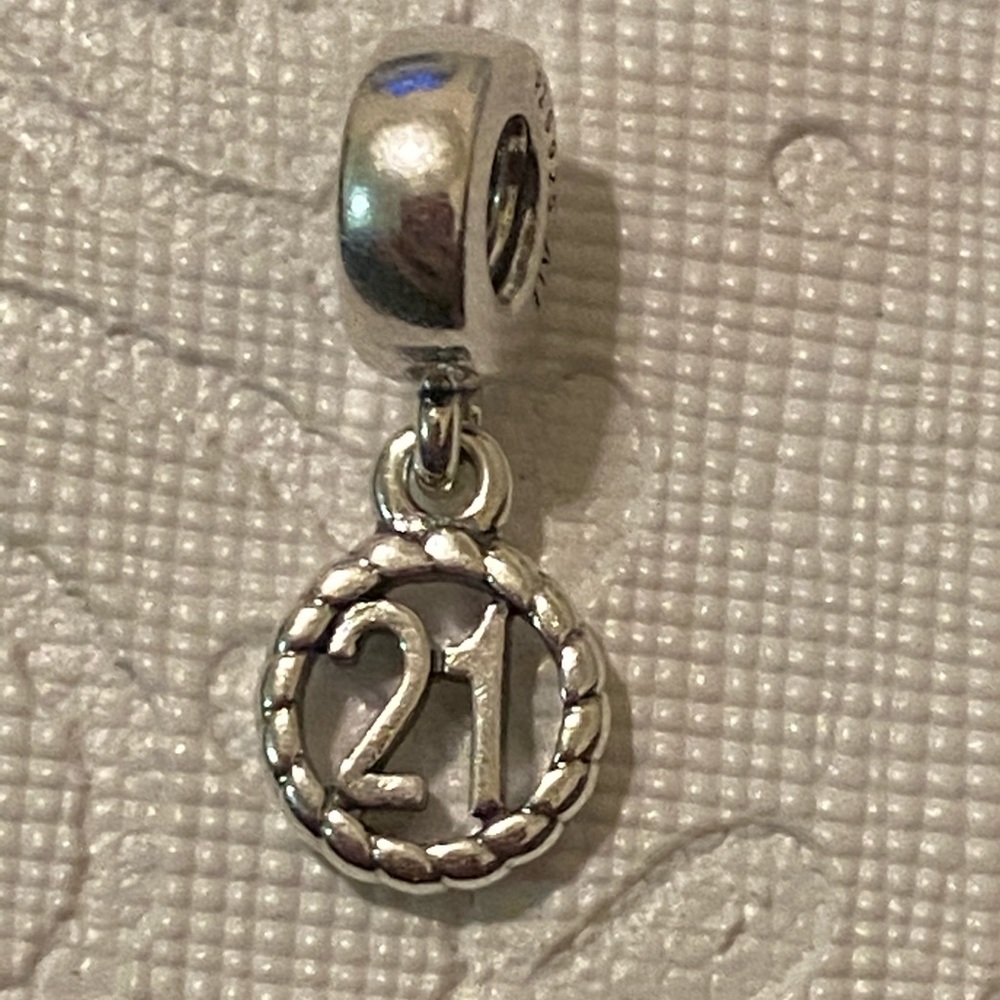 PANDORA Charm Sterling Silver 21st Birthday Dangle